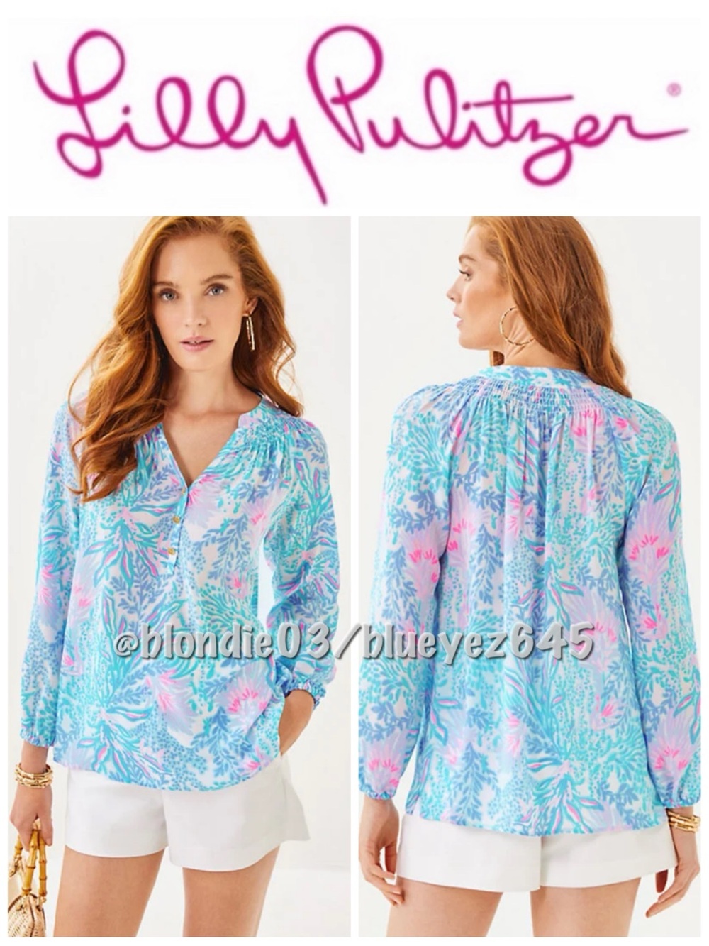 Lilly Pulitzer “Elsa” top in multi via Del Mar M NWT